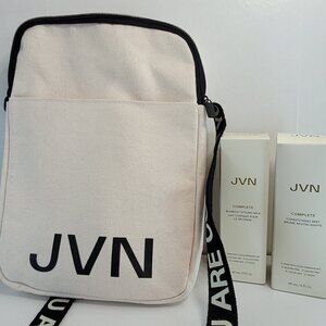 JVN Cosmetic Makeup Bag Satchel Crossbody Tote with Beauty Products Bundle